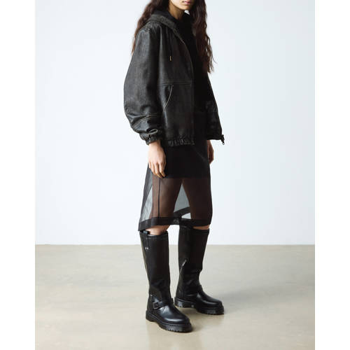 Dr. Martens Anistone BKR leren hoge laarzen Black Orleans afbeelding