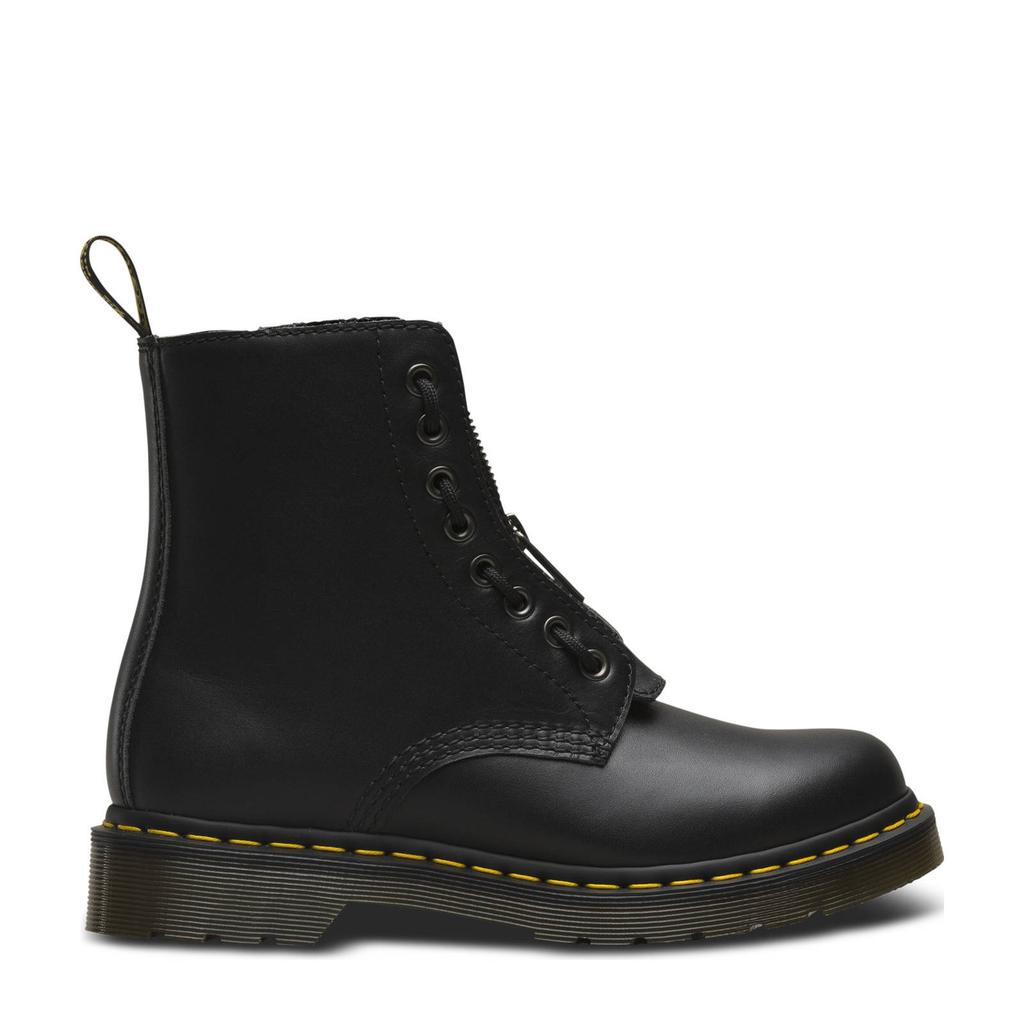 Zwarte dames Dr. Martens 1460 Pascal leren veterboots met ritssluiting