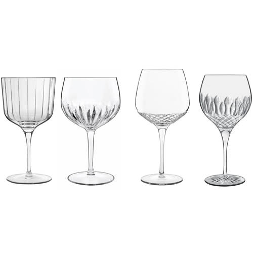 Luigi Bormioli Bach Gin Tonic Glas assorti - Bach 60cl - Roma 80,5cl - Diamante 65cl - Mixology 80cl - 4 stuks afbeelding