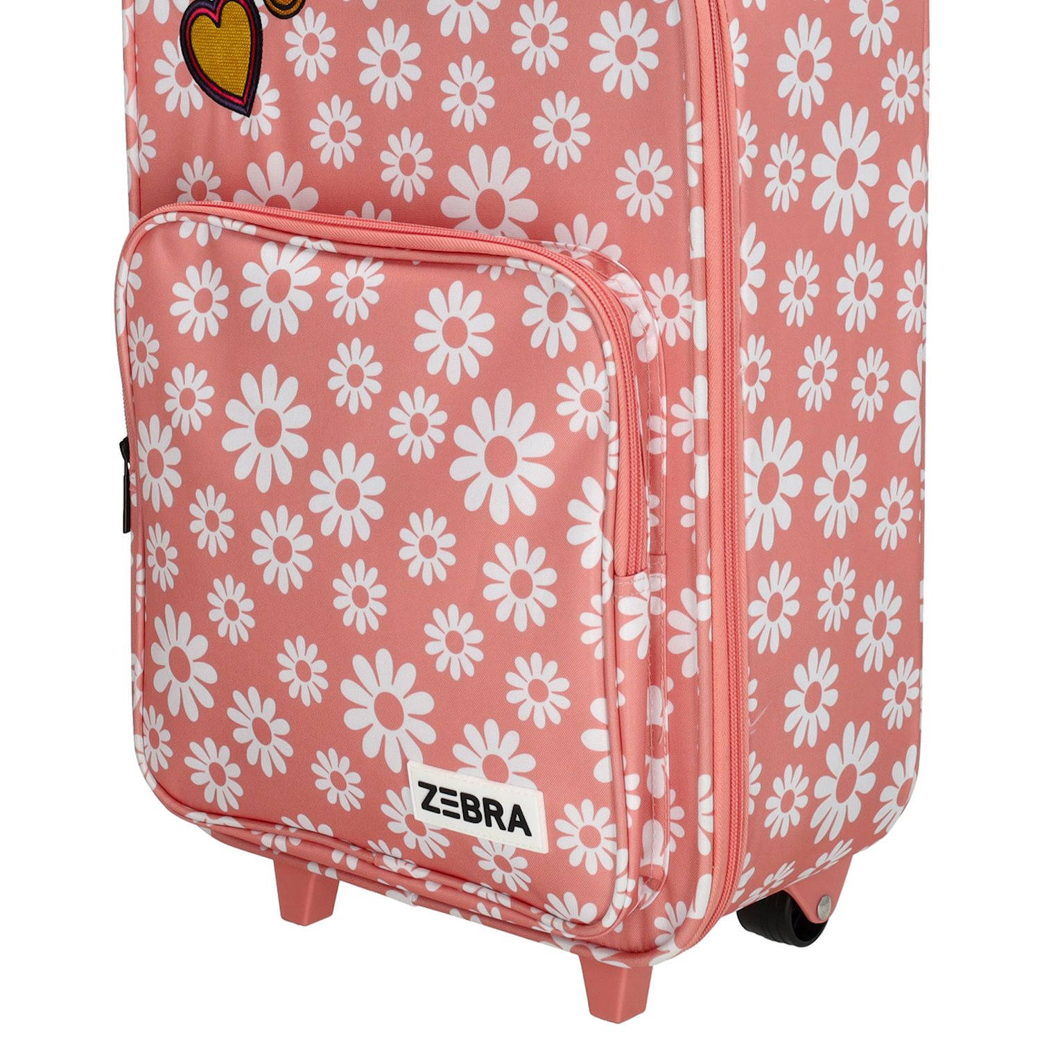 Zebra Trends trolley met bloemenprint roze