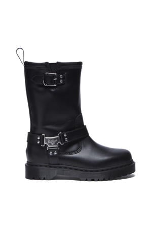 Anistone Hi leren bikerboots zwart