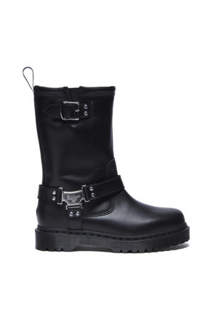 Anistone Hi leren bikerboots zwart
