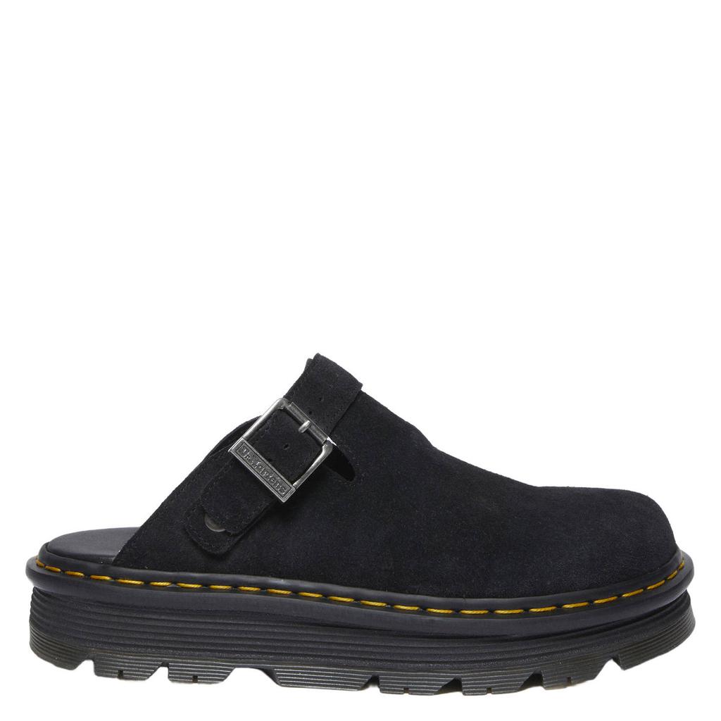 Zwarte dames Dr. Martens ZebZag mule suède clogs met gesp
