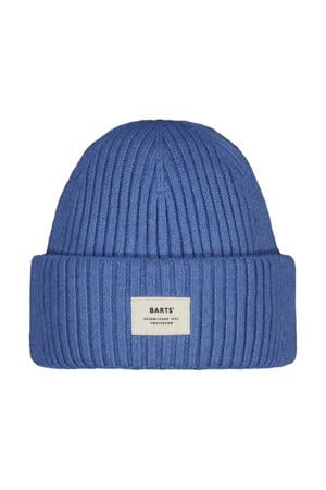 gebreide muts blauw