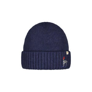 rib gebreide muts donkerblauw