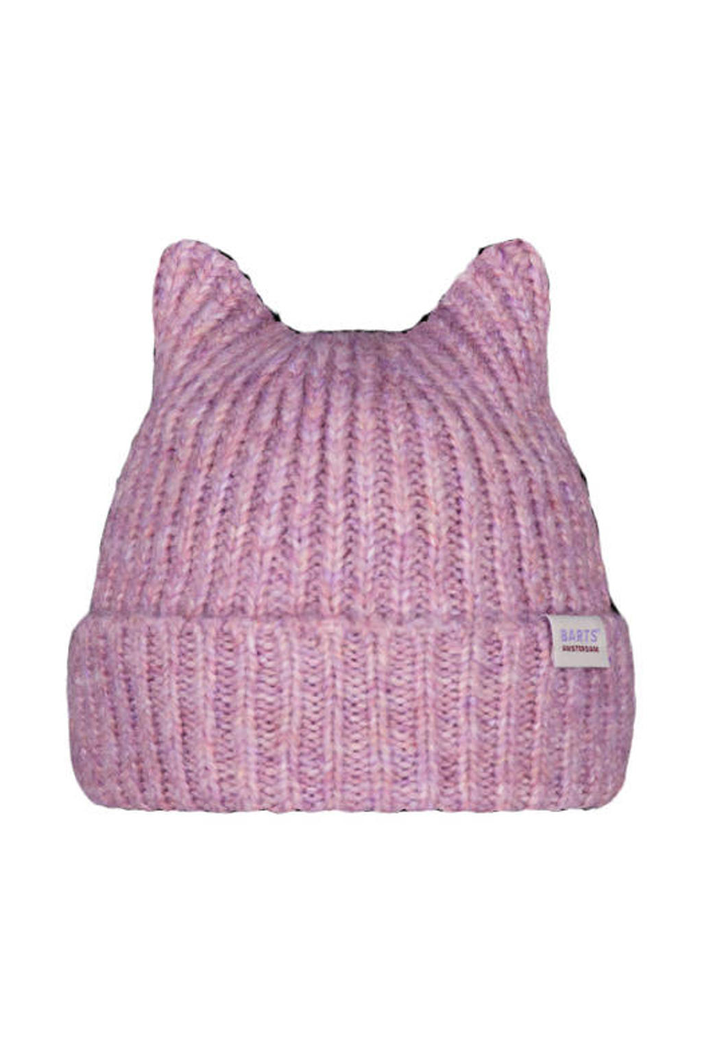 Barts gebreide muts roze met oren