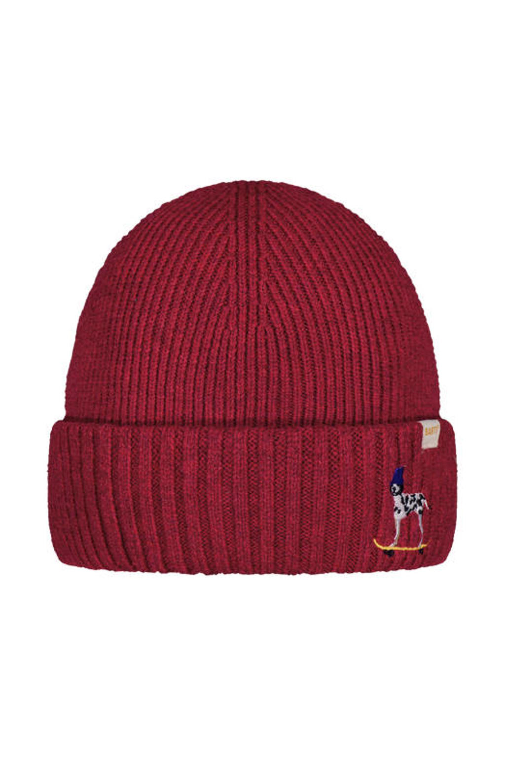 Barts rib gebreide muts rood