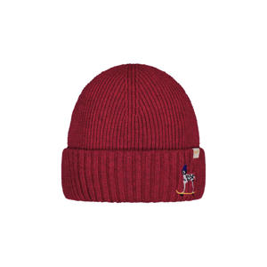 rib gebreide muts rood