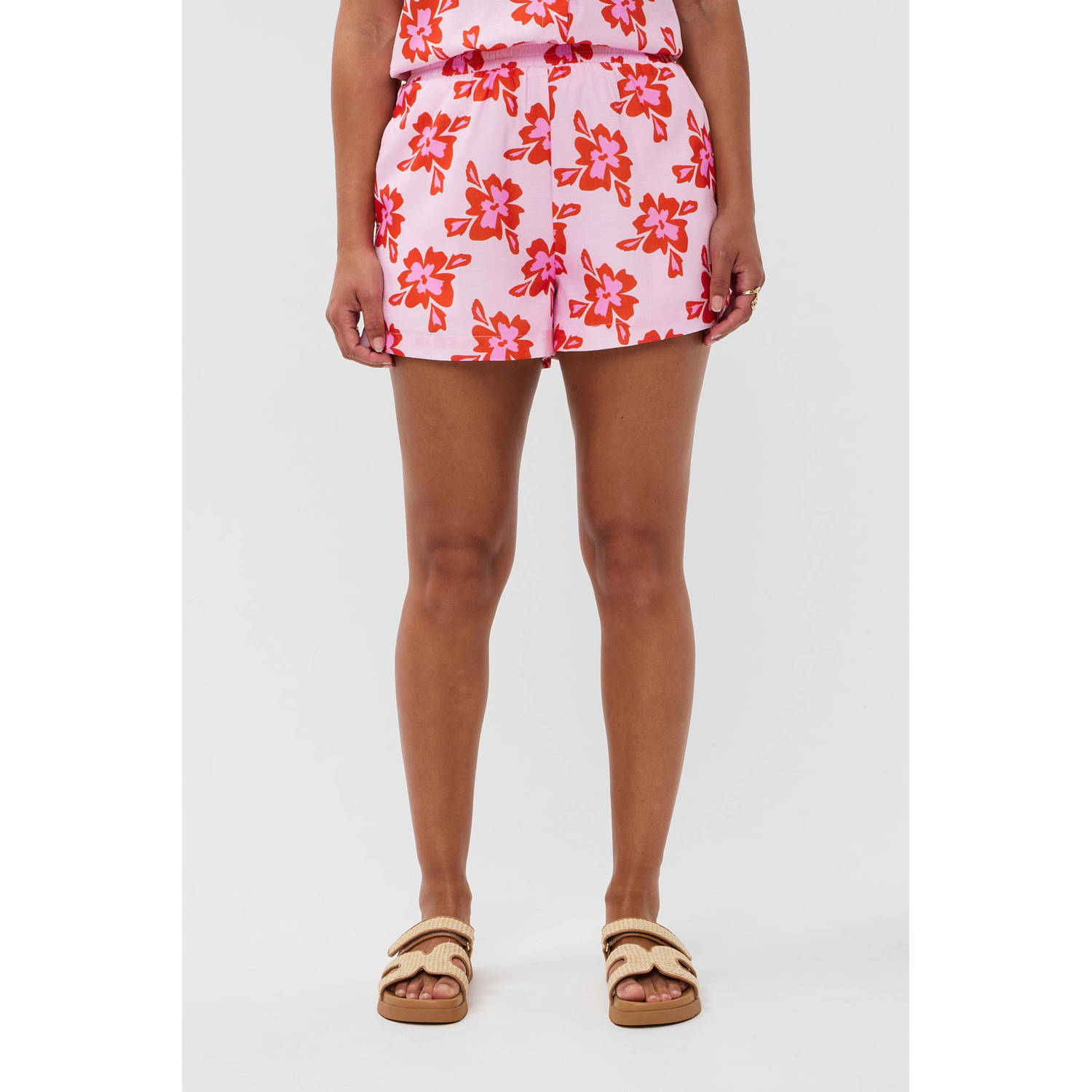 Ydence straight high waist casual short roze