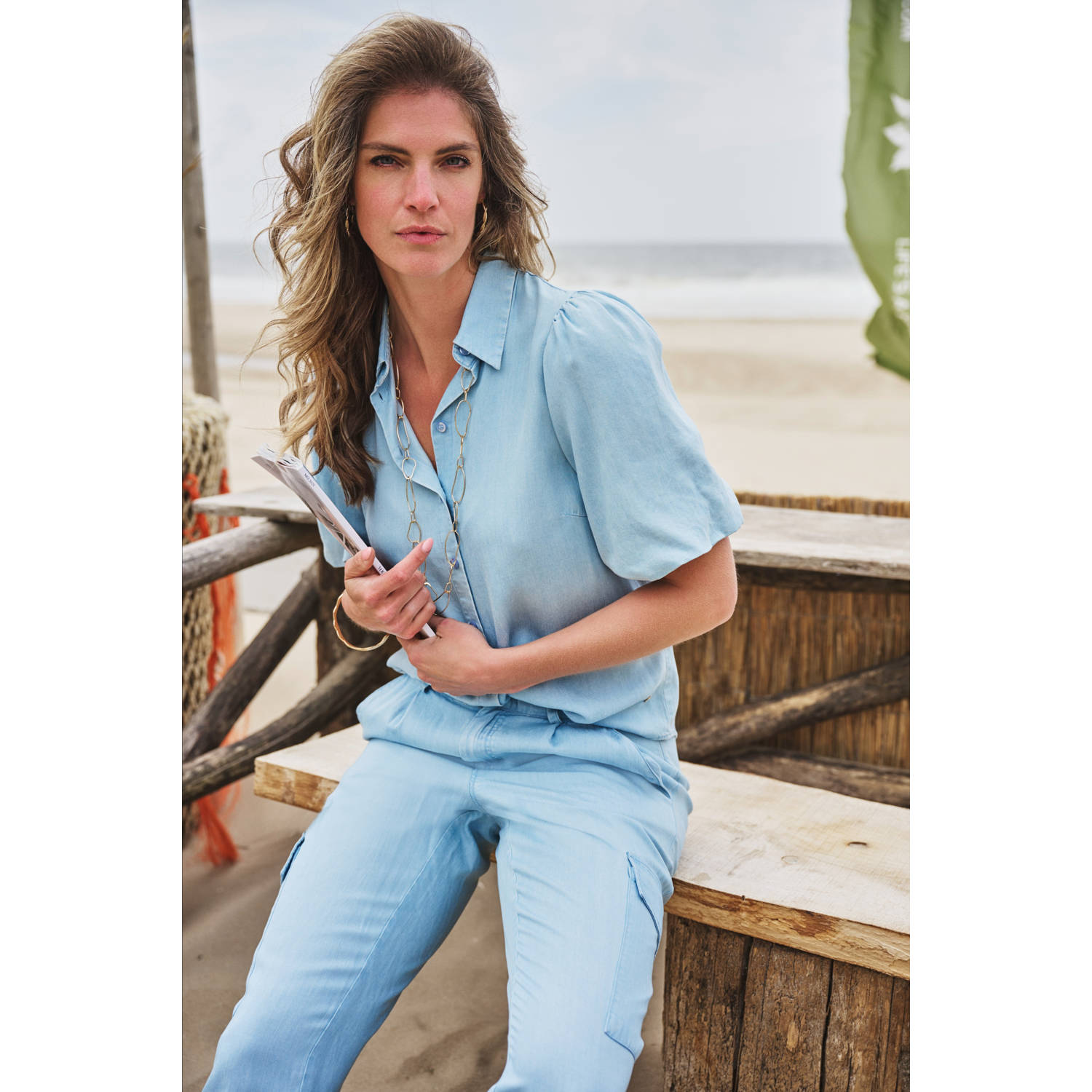 Elvira Collections blouse light blue denim
