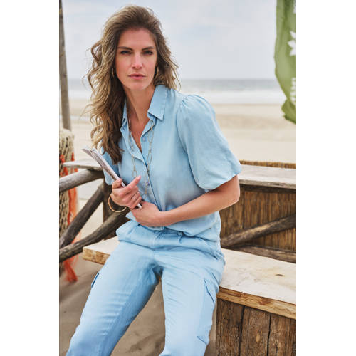 Elvira Collections blouse light blue denim afbeelding