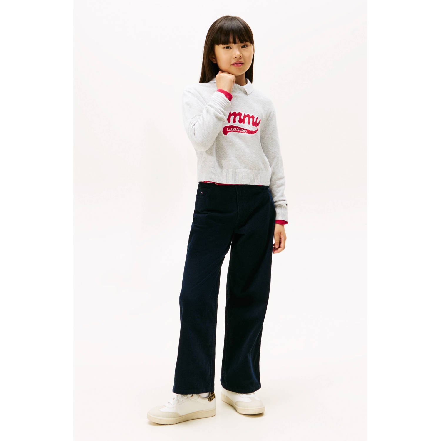 Tommy Hilfiger corduroy casual broek marine