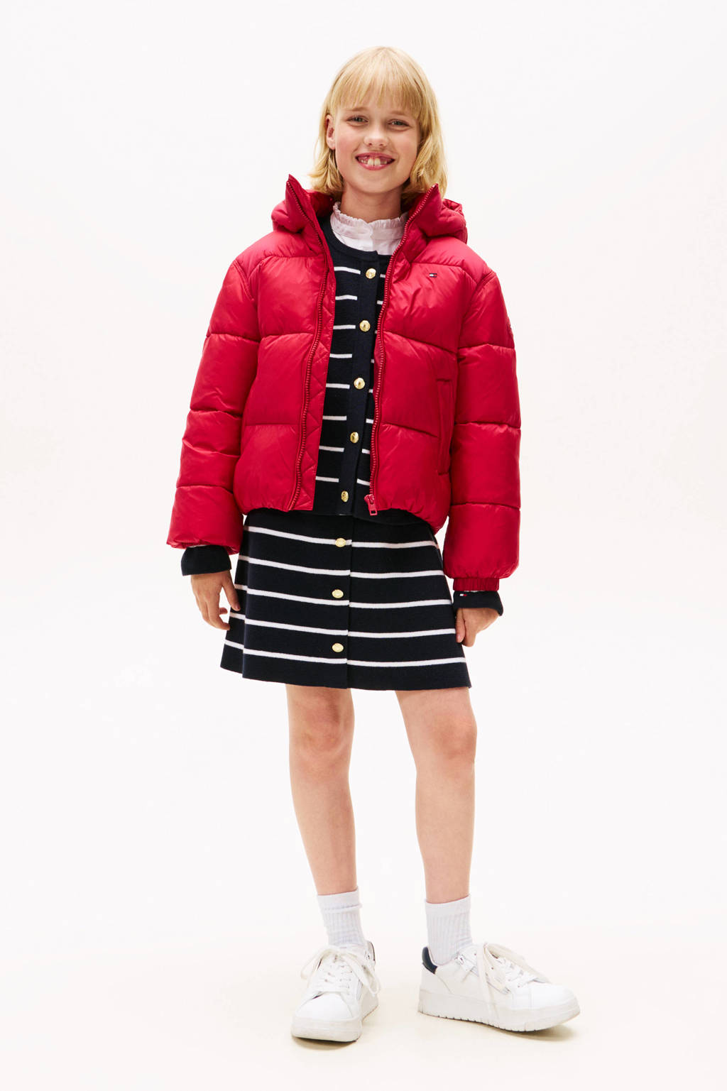 Tommy Hilfiger gewatteerde jas rood wehkamp