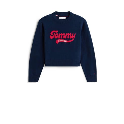 Tommy Hilfiger sweater donkerblauw gebreid afbeelding