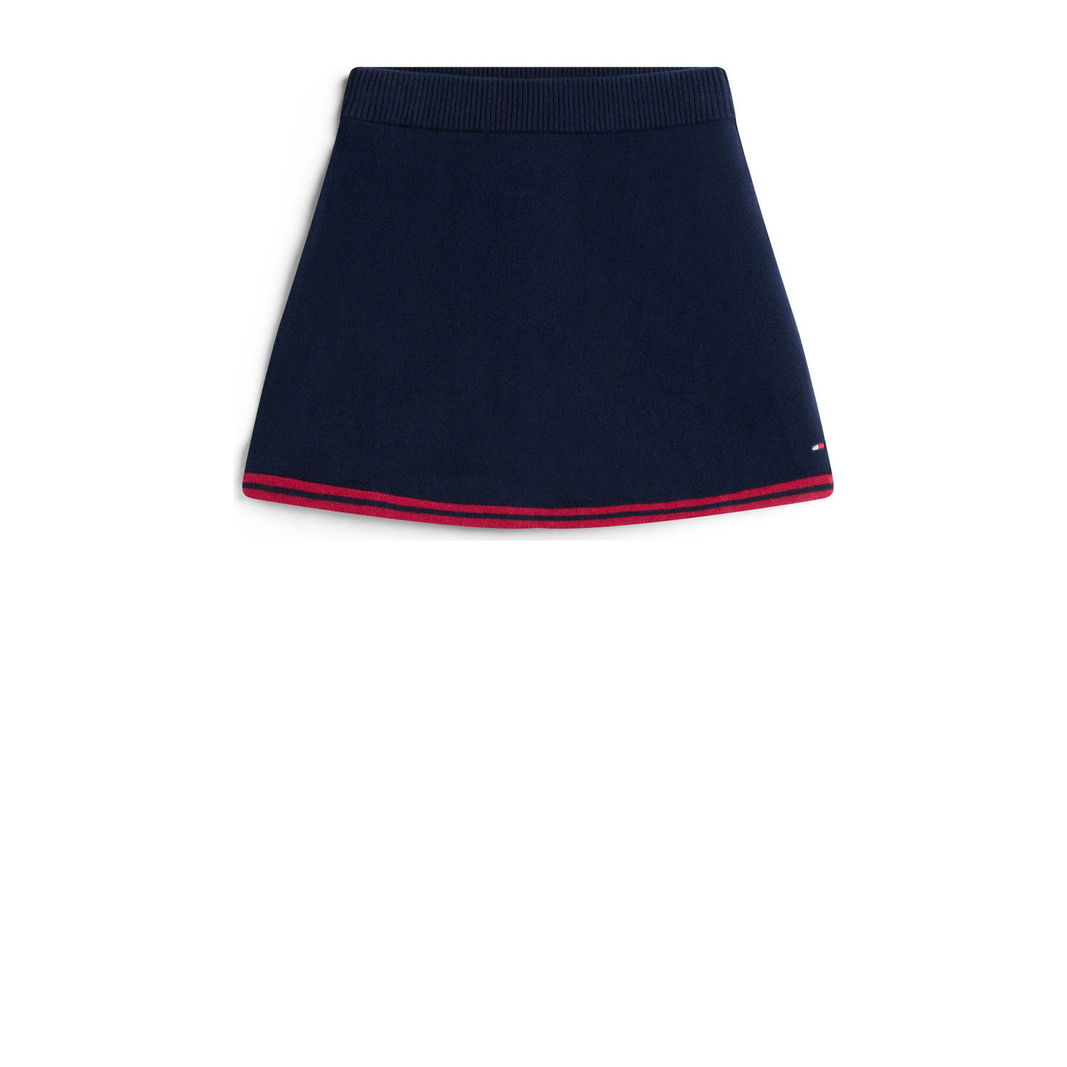 Tommy Hilfiger korte rok fijn gebreid donkerblauw