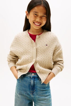 cardigan ecru met kabels