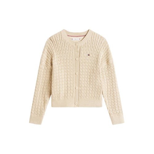Tommy Hilfiger cardigan ecru met kabels afbeelding