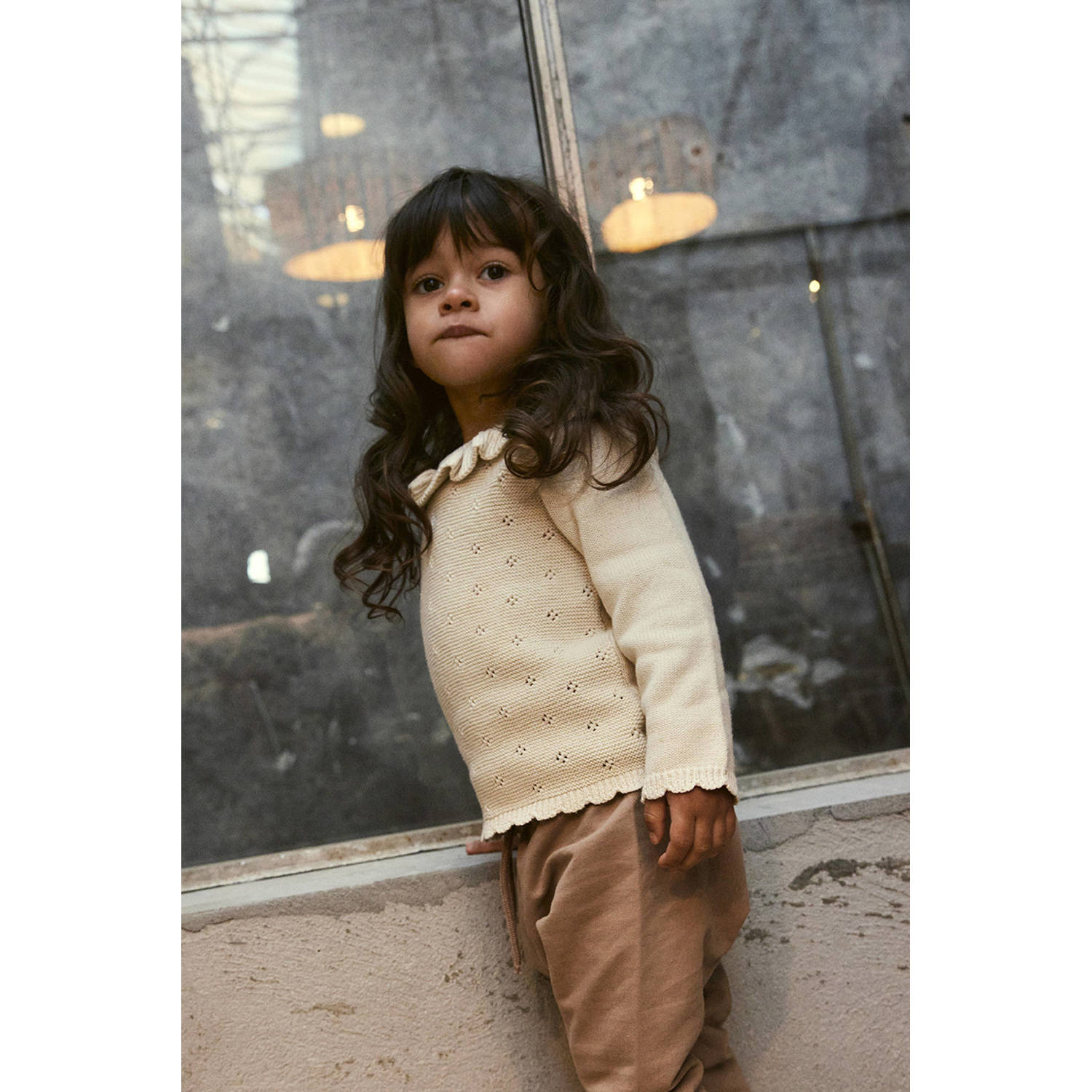 LIL' ATELIER MINI trui beige fijn gebreid