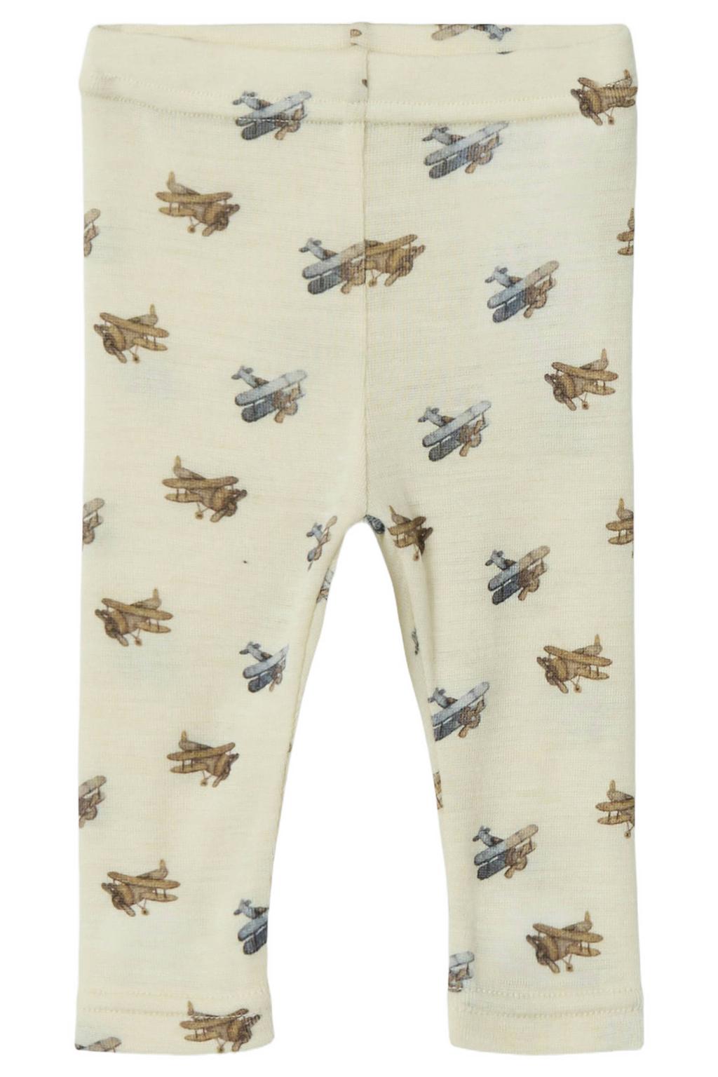 Ecru jongens LIL' ATELIER BABY wollen legging met slim fit
