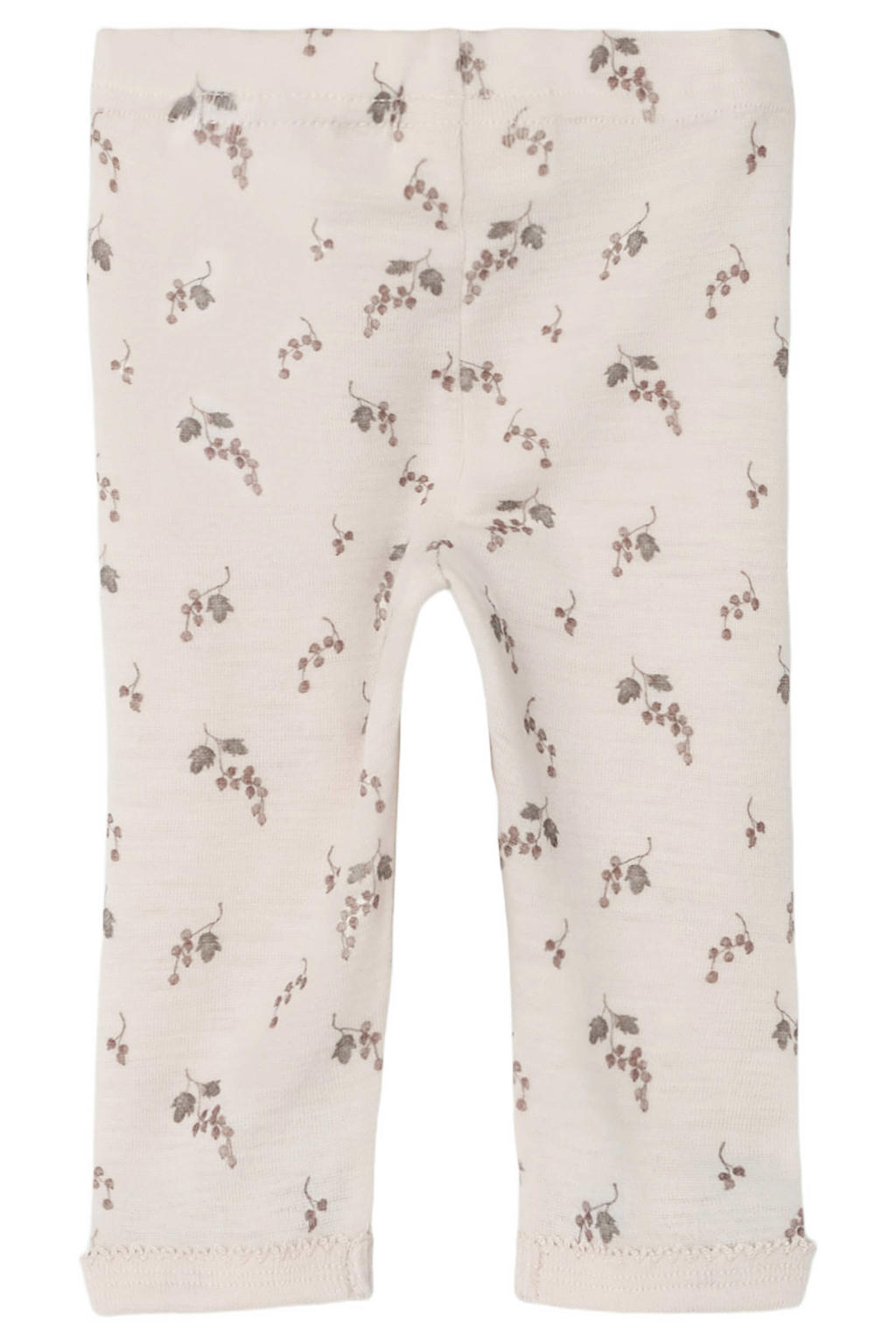 Ecru en groene meisjes LIL' ATELIER BABY wollen legging met slim fit