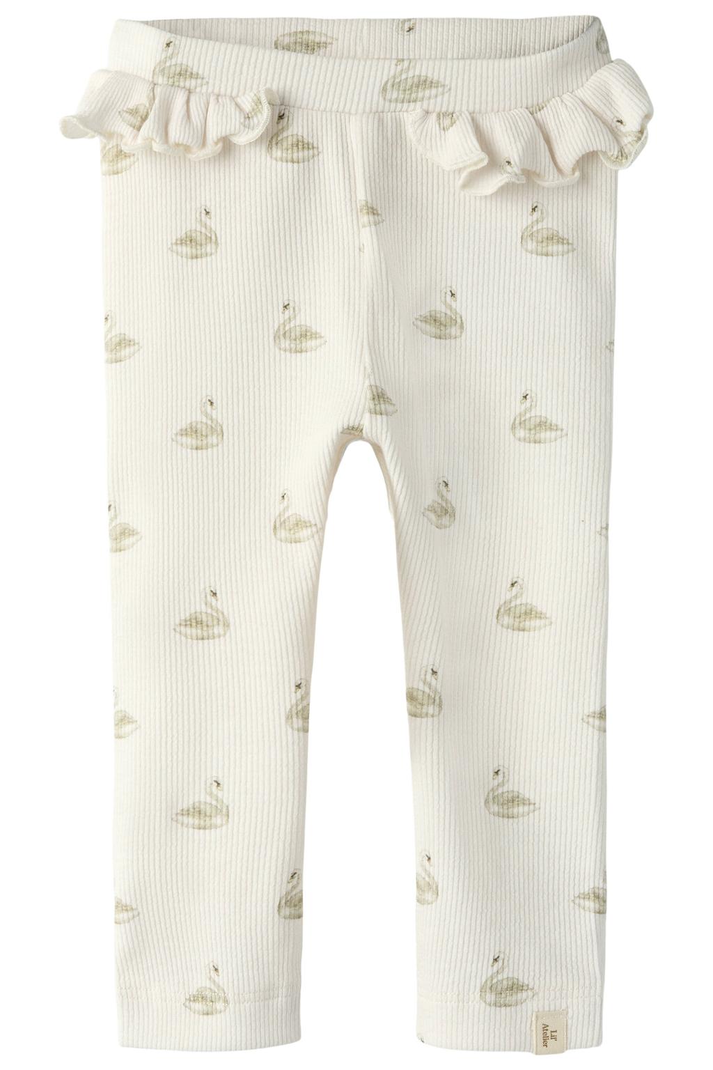 Witte meisjes LIL' ATELIER BABY slim legging van stretchkatoen met elastische tailleband