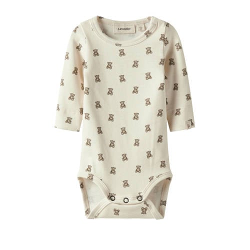 LIL' ATELIER BABY romper ecru/bruin afbeelding