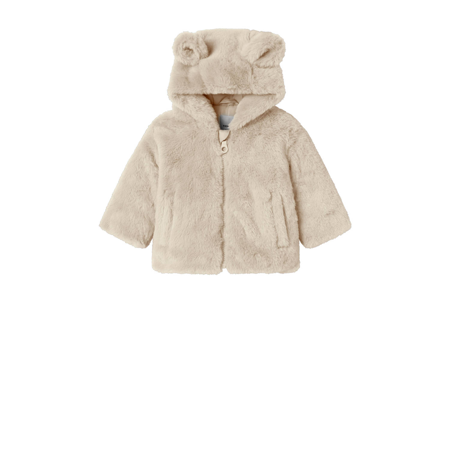 NAME IT BABY imitatiebonten winterjas beige