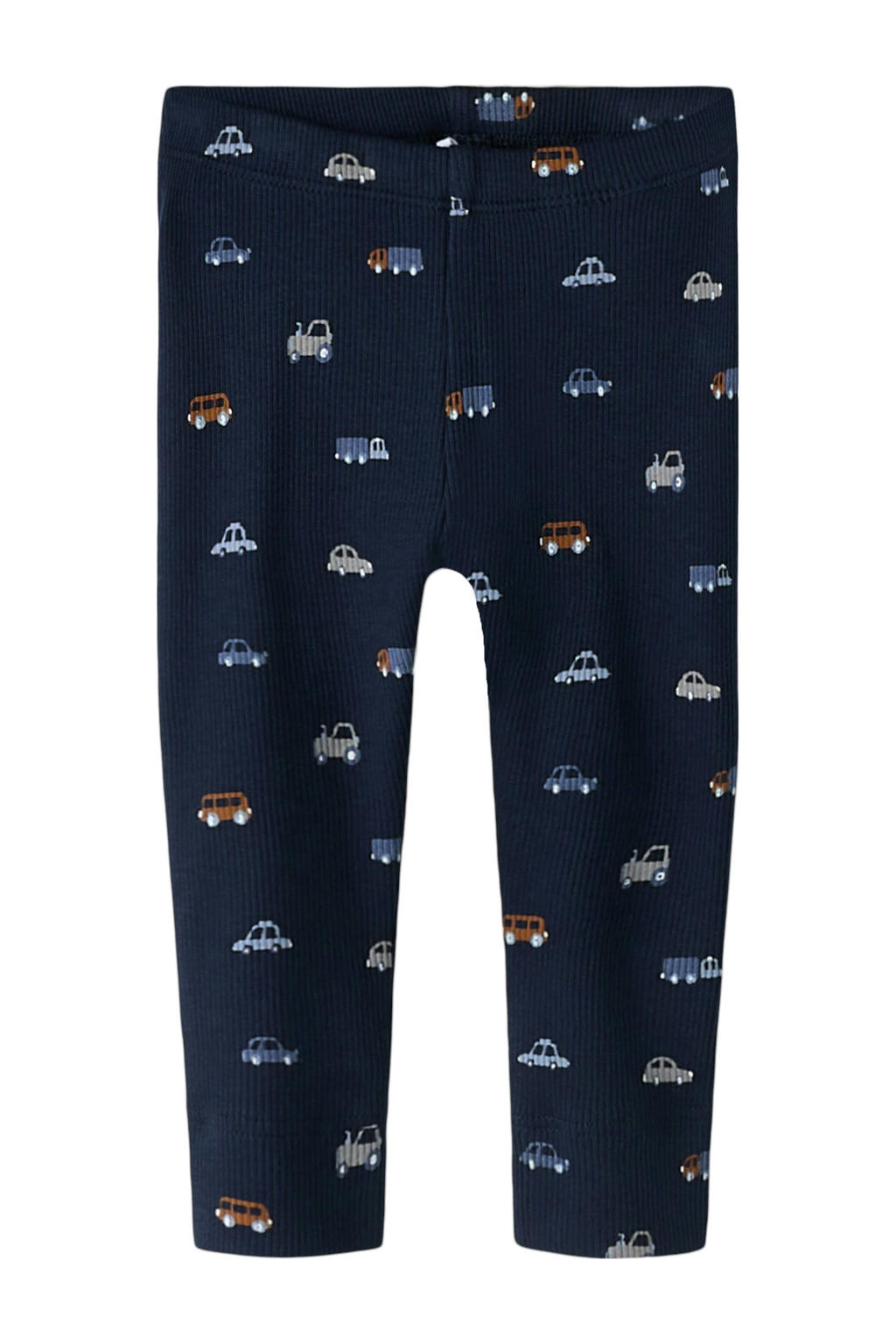 Donkerblauwe jongens NAME IT BABY slim legging van stretchkatoen met elastische tailleband