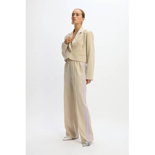 Refined Department wide leg regular waist broek lichtgrijs afbeelding