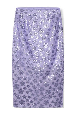 midi rok met pailletten paars