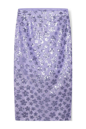 midi rok met pailletten paars