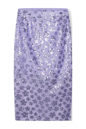 midi rok met pailletten paars