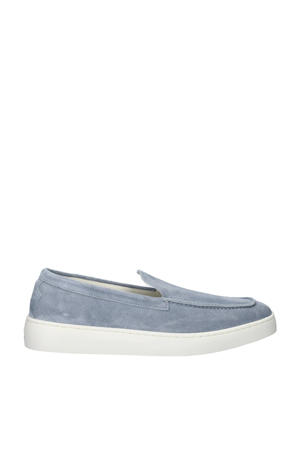 suède loafers lichtblauw