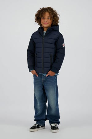 gewatteerde jas donkerblauw