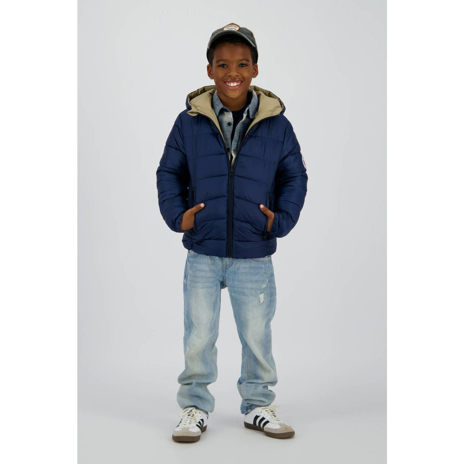 Vingino reversible jas donkerblauw