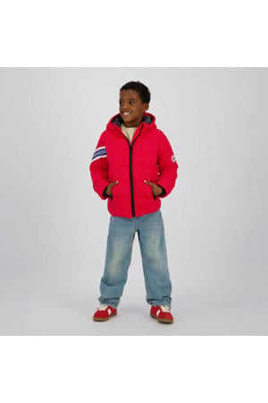 gewatteerde jas rood