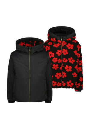 teddy reversible jas zwart