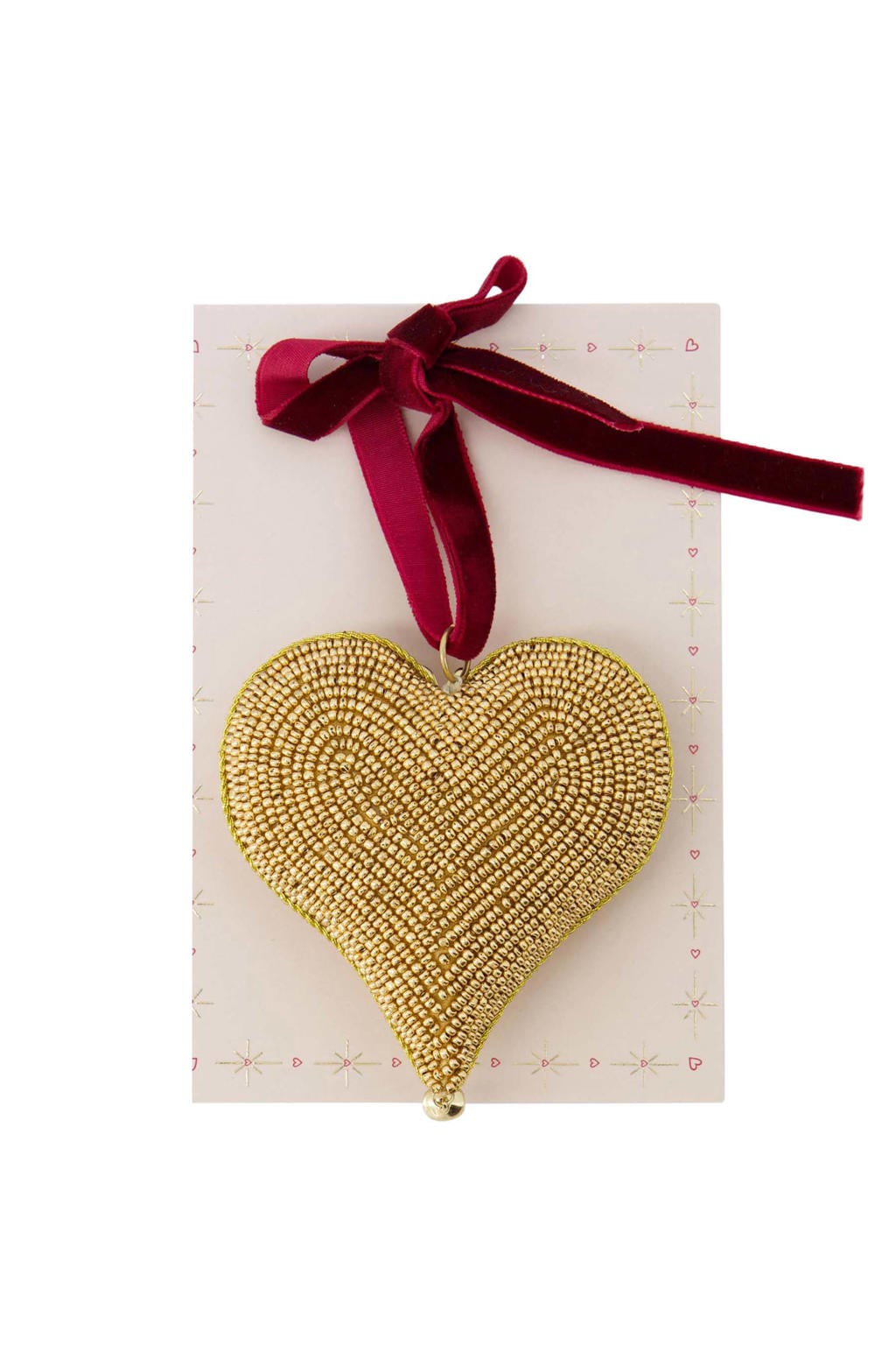 Zusss kersthanger hartje - kralen - goud