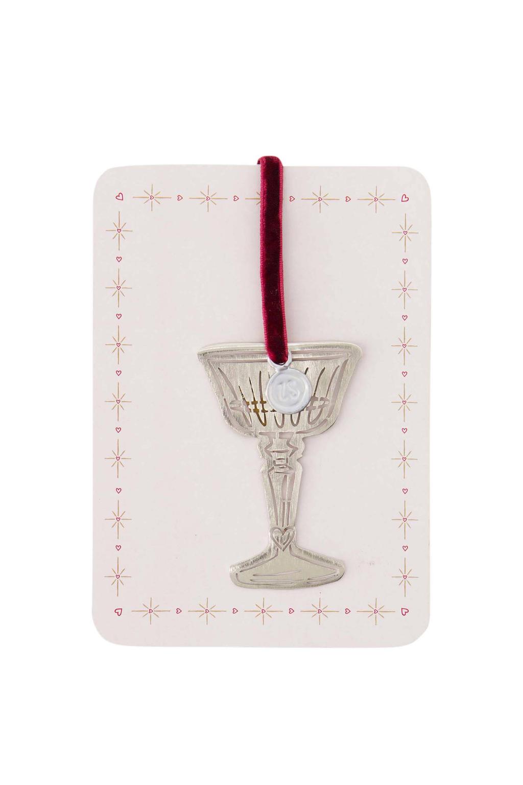 Zusss kersthanger metaal - glas - zilver