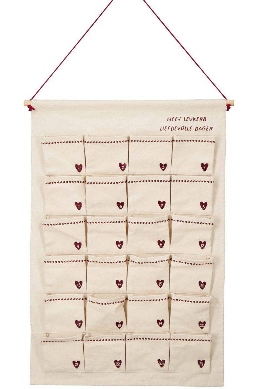 Zusss adventkalender fijne dagen wit/rood