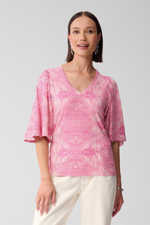 top lichtroze rib gebreid