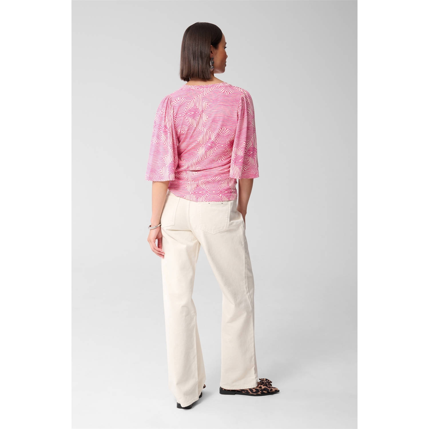 Shoeby top lichtroze rib gebreid