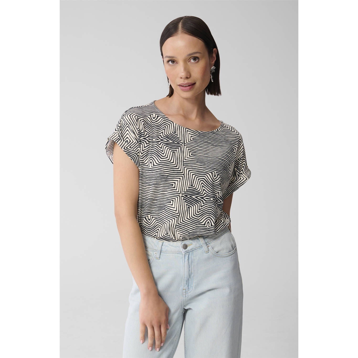Shoeby top zwart rib gebreid