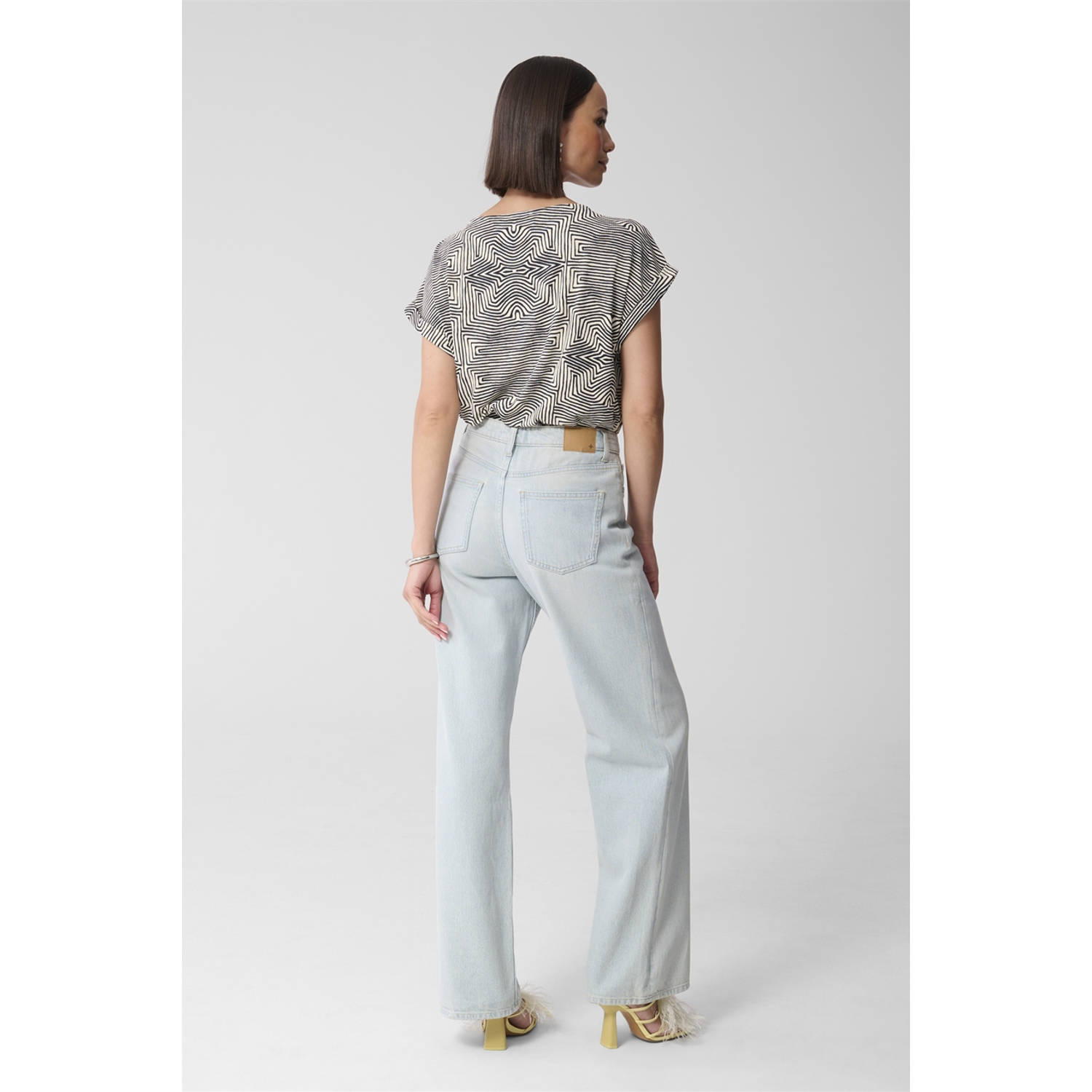 Shoeby top zwart rib gebreid