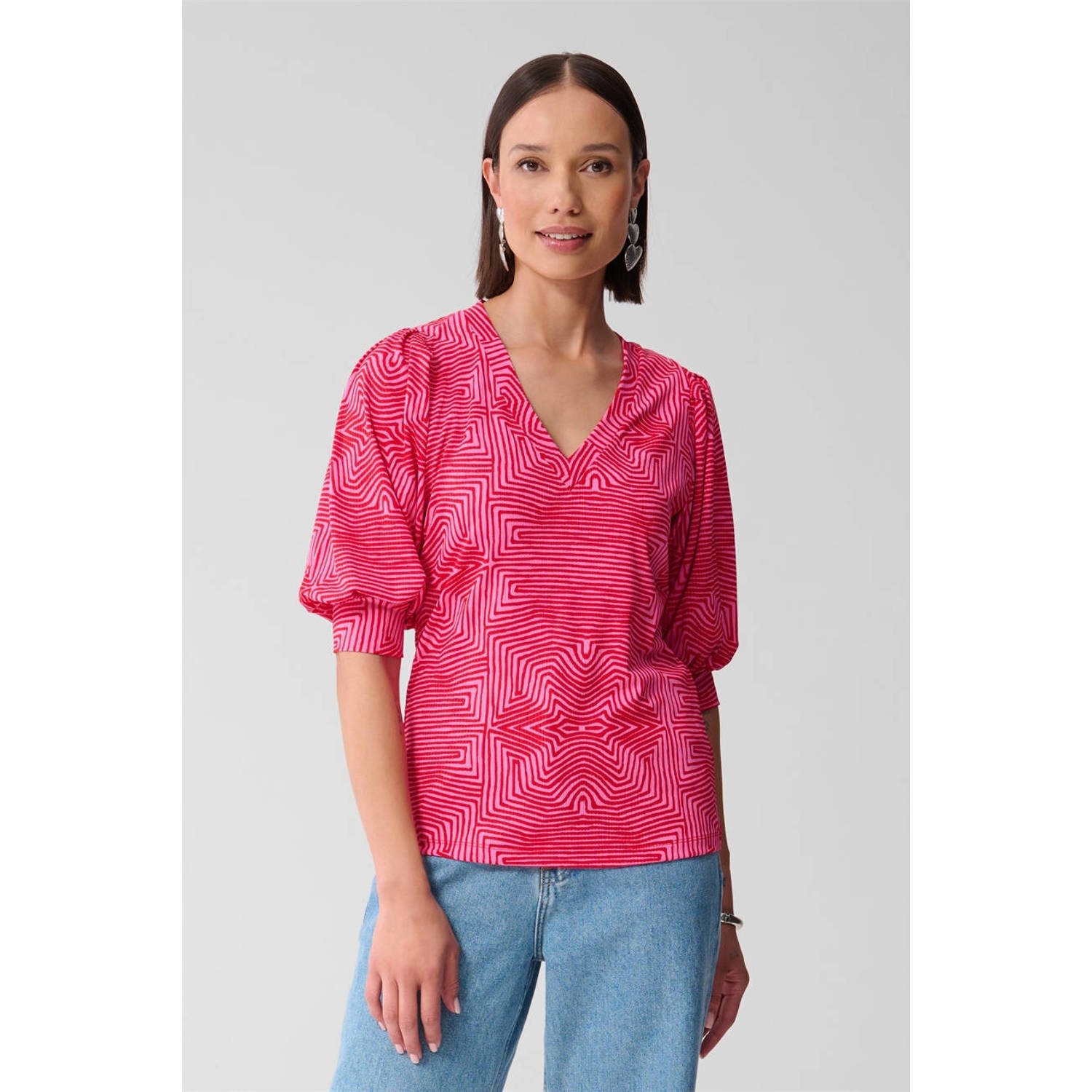 Shoeby top roze rib gebreid