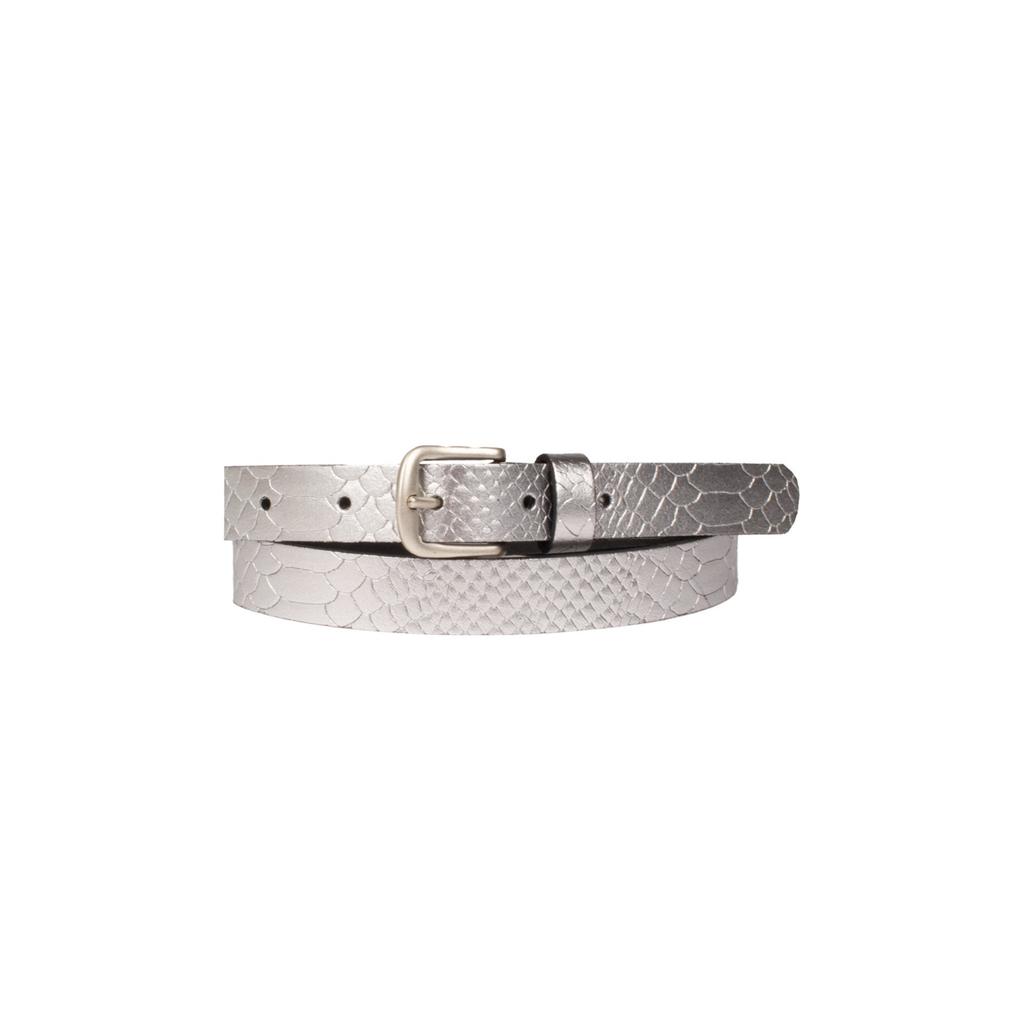Petrol industries Plus Size leren riem zilverkleurig