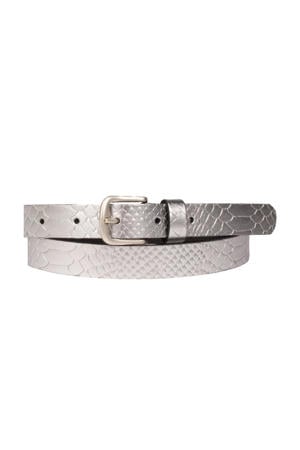 leren riem zilverkleurig