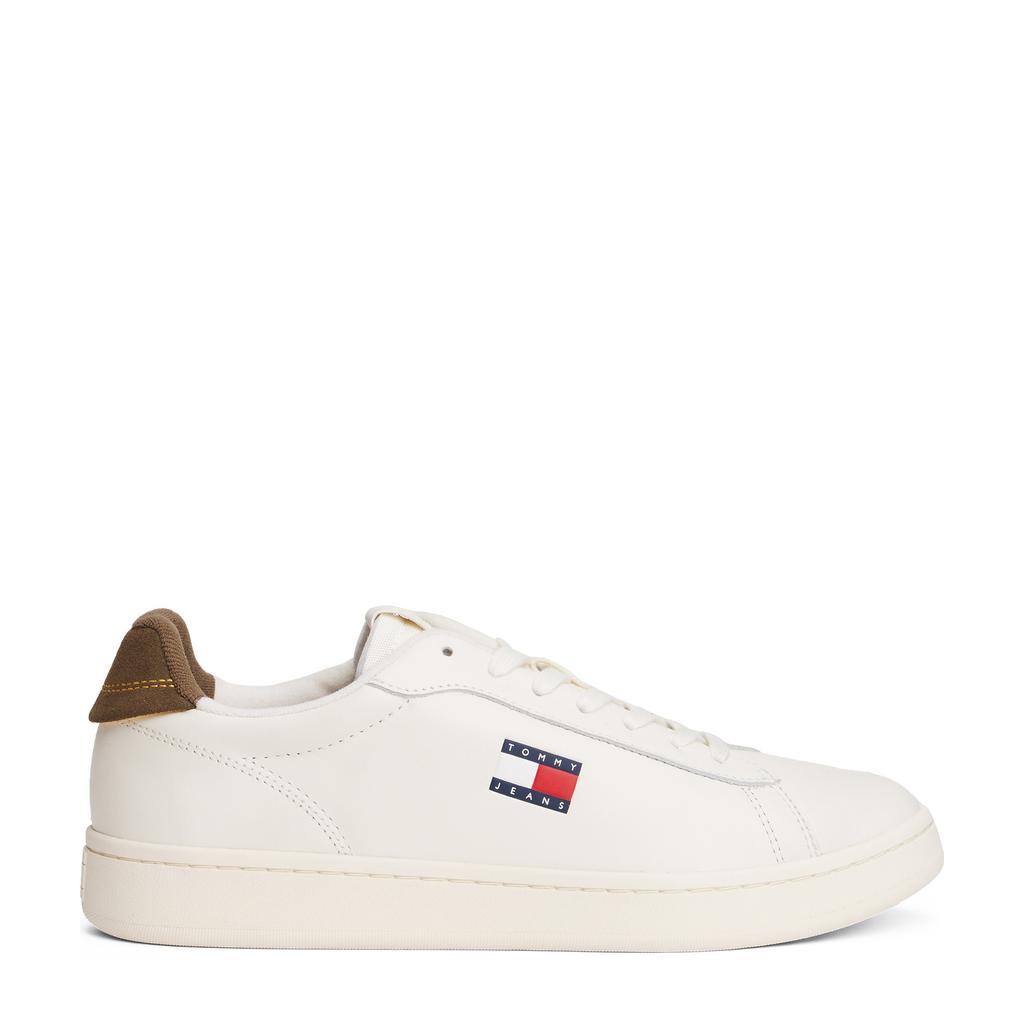 Witte heren Tommy Jeans Archive '98 leren sneakers met veters