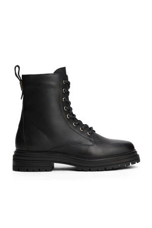 leren veterboots zwart