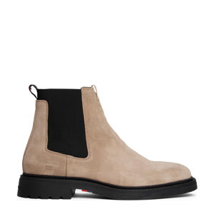   suède chelsea boots beige